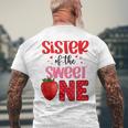 Sister Of The Sweet One Strawberry Birthday Family Party Men's T-shirt Back Print Gifts for Old Men