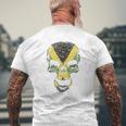 Skull With Jamaica Flag Skeleton Jamaican Roots Mens Back Print T-shirt Gifts for Old Men
