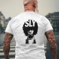 Sly Stone Portrait Tshirt Mens Back Print T-shirt Gifts for Old Men