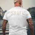 Snafu Military Slang Stencil Look Letters Men's T-shirt Back Print Gifts for Old Men