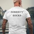 Sobriety Rocks Men's T-shirt Back Print Gifts for Old Men