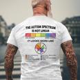 Spectrum Is Not Linear Autistic Pride Autism Awareness Month Men's T-shirt Back Print Gifts for Old Men