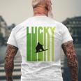 St Patricks Day Lucky Snowboarding Sport Lovers Mens Back Print T-shirt Gifts for Old Men