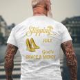 Stepping Into My July Birthday With God's Grace & Mercy Men's T-shirt Back Print Gifts for Old Men