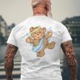 Stuffed Animal Angel Teddy Bear Cute White Men's T-shirt Back Print Gifts for Old Men