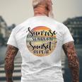 Sunrise Sunburn Sunset Repeat Beach Summer Vacation Men's T-shirt Back Print Gifts for Old Men