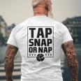Tap Snap Or Nap Brazilian Jiu Jitsu Boxing Dad Mens Back Print T-shirt Gifts for Old Men