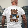 Teddy Bear Has A Beer In His Paws Men's Day Father's Day Men's T-shirt Back Print Gifts for Old Men