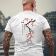 Tokyo Japanese Cherry Blossoms Print Men's T-shirt Back Print Gifts for Old Men