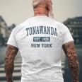 Tonawanda New York Ny Vintage Sports Navy Print Men's T-shirt Back Print Gifts for Old Men