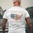 Trust God Not The Government Christian Faith America Flag Men's T-shirt Back Print Gifts for Old Men