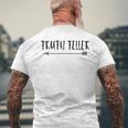 Truth Teller Distressed Arrow Trending Men's T-shirt Back Print Gifts for Old Men