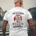 Never Underestimate An Old Man With A Dd-214 December Mens Back Print T-shirt Gifts for Old Men