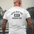 Upper West Side Nyc Gym Style Black W Distressed Black Print Mens Back Print T-shirt Gifts for Old Men
