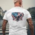Usa Patriotic American Flag Usa Eagle Flag 4Th Of July Men's T-shirt Back Print Gifts for Old Men