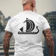 Viking Warrior Sailing Ship Scandinavian Greyjoy Men's T-shirt Back Print Gifts for Old Men