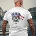 Vintage 4Th Of July Skull Graphic Art Us Flag Patriotic Mens Back Print T-shirt Gifts for Old Men