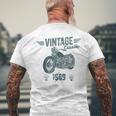 Vintage Born 1969 Birthday Classic Retro Motorbike Men's T-shirt Back Print Gifts for Old Men