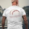 Vintage Philadelphia Philly Cityscape Baseball Skyline Old Men's T-shirt Back Print Gifts for Old Men