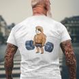 Vintage Sloth Weightlifting Bodybuilder Muscle Fitness Mens Back Print T-shirt Gifts for Old Men
