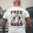 Vintage Wrestler Free Hugs Humor Wrestling Match Men's T-shirt Back Print Gifts for Old Men
