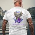 I Will Remember For You Purple Ribbon Alzheimers Awareness Men's T-shirt Back Print Gifts for Old Men