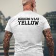 Winners Wear Yellow Color War Camp Team Game Competition Men's T-shirt Back Print Gifts for Old Men