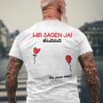 Wir Sagen Ja Wedding Guest Book Guest List Polter Wedding T-Shirt mit Rückendruck Geschenke für alte Männer