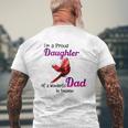 Wonderful Dad In Haven I'm A Proud Daughter Cardinal Bird Mens Back Print T-shirt Gifts for Old Men