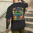 100 Days Of Building My Education Construction Block Men's T-shirt Back Print Gifts for Him