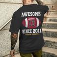 13Th Birthday Football Player 13 Years Old Official Nager Men's T-shirt Back Print Gifts for Him