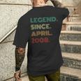 16 Years Old Legend Since April 2008 16Th Birthday Men's T-shirt Back Print Gifts for Him