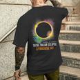 2024 Solar Eclipse Syracuse Ny Usa Totality April 8 2024 Men's T-shirt Back Print Gifts for Him