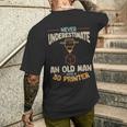 3D Printing Never Underestimate An Old Man With A 3D Printer Men's T-shirt Back Print Gifts for Him