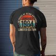 40 Years Old Vintage January 1984 40Th Birthday Retro Men's T-shirt Back Print Gifts for Him