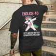 40Geburtstag 40 Jahre Einhorn Damen Herren Birthday Black S T-Shirt mit Rückendruck Geschenke für Ihn