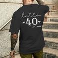 40Th Birthday Hello 40 Years Old Est 1984 Born In 1984 Men's T-shirt Back Print Gifts for Him