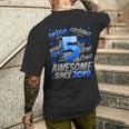 5Th Birthday Comic Style Awesome Since 2019 5 Year Old Boy Men's T-shirt Back Print Gifts for Him