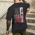 6432 Baseball Bat American Flag Boy Youth Women Men's T-shirt Back Print Gifts for Him