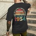 70 Year Old Vintage March 1954 70Th Birthday Women Men's T-shirt Back Print Gifts for Him