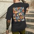 Adventure Begins At Your Library Summer Reading 2024 Flowers Men's T-shirt Back Print Gifts for Him