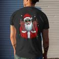 African American Santa Christmas Pajama Cool Black X-Mas Mens Back Print T-shirt Gifts for Him