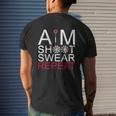 Aim Shoot Swear Repeat Darts Retro Vintage Mens Back Print T-shirt Gifts for Him