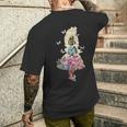 Alice In Wonderland Magical Garden -Intage Book T-Shirt mit Rückendruck Geschenke für Ihn