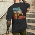 Alonso The Man The Myth The Legend First Name Alonso Men's T-shirt Back Print Gifts for Him