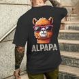 Alpapa Alpaka Lamaatertagsgeschenk Papa Spruchatertag T-Shirt mit Rückendruck Geschenke für Ihn