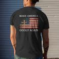Make America Godly Again American Flag Shirt Mens Back Print T-shirt Gifts for Him