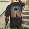 America Totality 4-8-2024 Cat Watching Total Solar Eclipse Men's T-shirt Back Print Gifts for Him