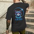 America Totality Spring Cat Total Eclipse April 8Th 2024 Men's T-shirt Back Print Gifts for Him