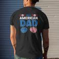 All American Dad 4Th Of July Usa American Flag Sunglasses Dad Daddy Father's Day Mens Back Print T-shirt Gifts for Him